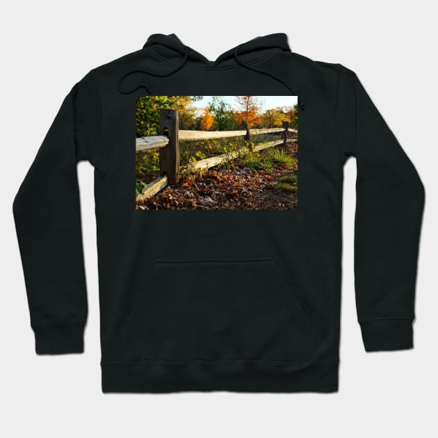 Rustic Wooden Fence in Autumn Hoodie by 1Redbublppasswo